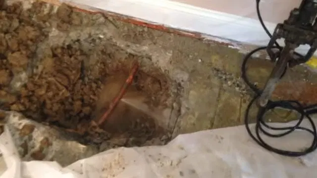 Acoustic Sensor Marking On Brick Floor shown for Slab Leak or Something Else? What Dallas, GA's Clay Soil Actually Does in Dallas, Georgia.
