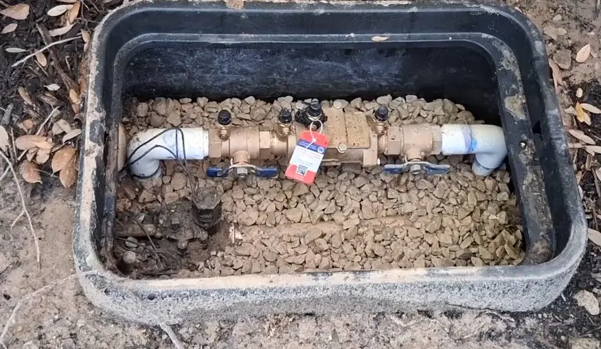 Backflow Valve Inside Ground Box shown for Plumbing services in Dallas, GA in Dallas, Georgia.