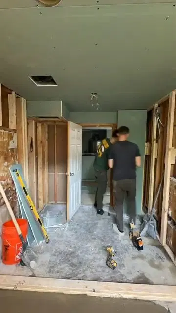 Bathroom Renovation With Open Wall Studs shown for Plumber in Hiram, GA in Hiram, Georgia.