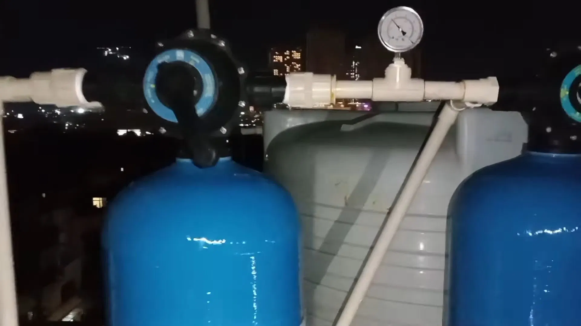 Blue Water Softener Tanks With Pressure Gauge shown for City Water or Well Water: What Actually Needs Filtering in Paulding County? in Dallas, Georgia.