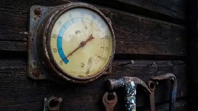 Close Up Temperature Gauge On Frozen Line shown for The First Five Minutes of a Burst Pipe in a Dallas, GA Home in Dallas, Georgia.