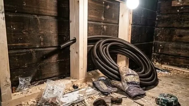 Coiled Pipe Insulation In Basement shown for Plumbing services in Dallas, GA in Dallas, Georgia.