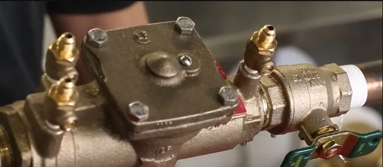 Commercial Backflow Valve On Supply Line shown for Plumber in Dallas, GA in Dallas, Georgia.