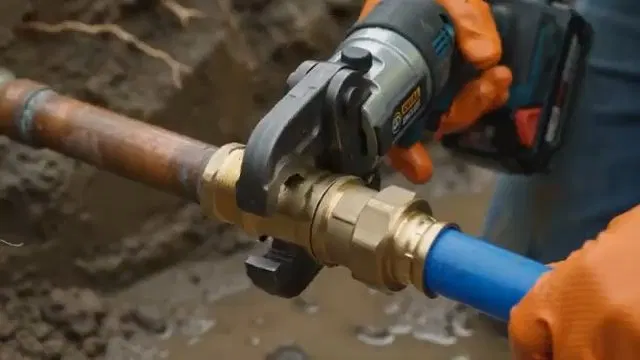 Connecting Blue PEX To Copper Supply Line shown for Plumbing services in Dallas, GA in Dallas, Georgia.