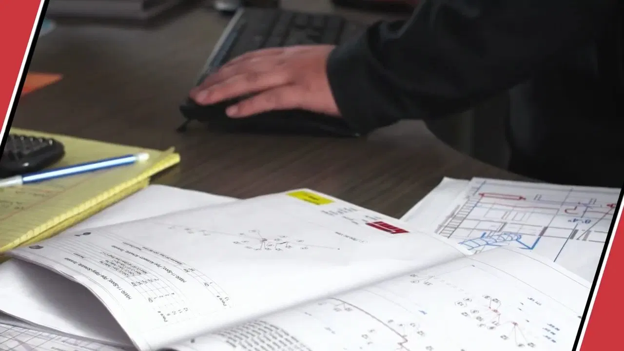 Contractor Reviewing Commercial Plumbing Plans shown for Commercial Plumbing in Dallas, GA in Dallas, Georgia.