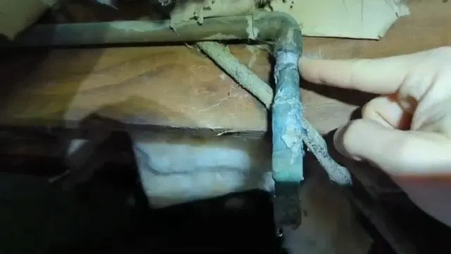 Corroded Copper Pipe In Crawlspace shown for Repiping in Dallas, GA in Dallas, Georgia.