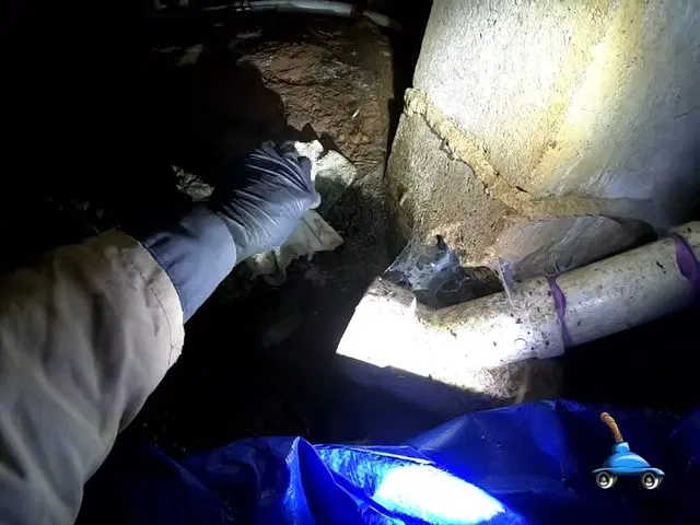Feeling Crawlspace Drain Joint For Leak shown for Should a Dallas, GA Home on Septic Even Have a Garbage Disposal? in Dallas, Georgia.