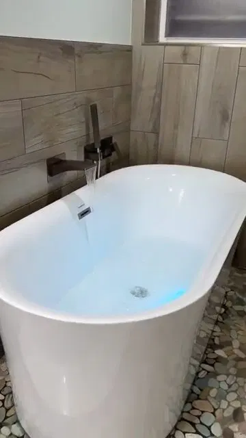 Freestanding Bathtub After Bathroom Remodel shown for Plumbing guides for Dallas and Paulding County in Dallas, Georgia.