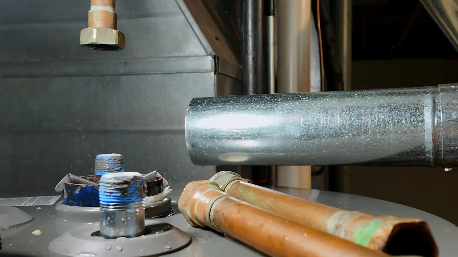 Hot Water Supply Pipes Over Heater shown for Water Heater Installation & Replacement in Dallas, GA in Dallas, Georgia.