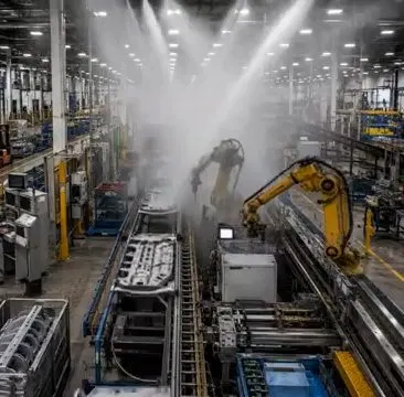 Industrial Water Damage Cleanup In Factory shown for Water Bill Spike in Dallas, GA: Is It a Leak? in Dallas, Georgia.