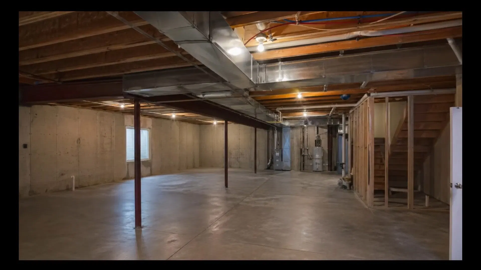 New Basement Room With Exposed Joists shown for Water Bill Spike in Dallas, GA: Is It a Leak? in Dallas, Georgia.