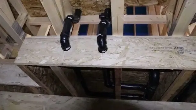 Paired Basement Drain Stubs Through Subfloor shown for Should a Dallas, GA Home on Septic Even Have a Garbage Disposal? in Dallas, Georgia.