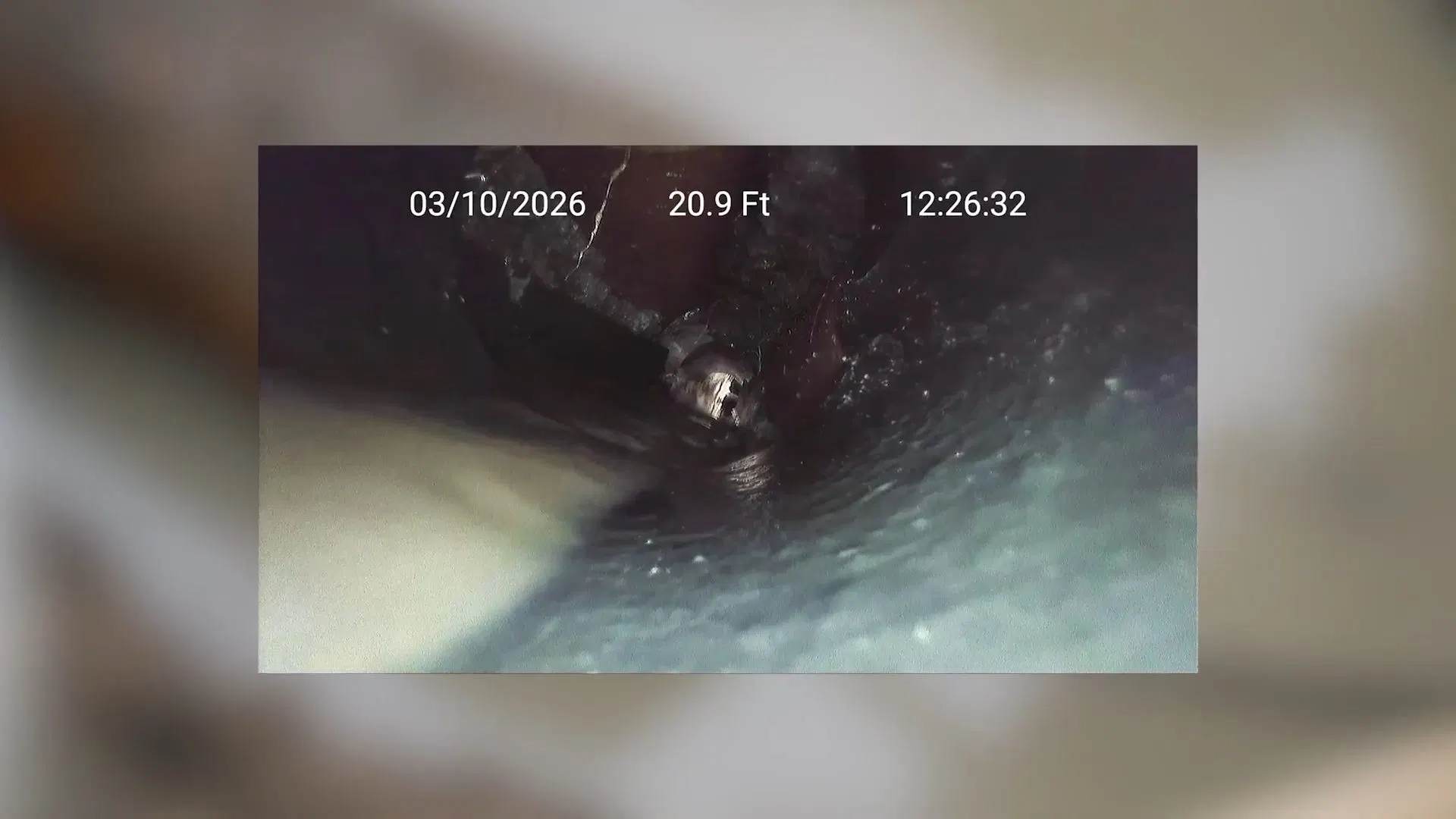 Pipe Camera View Of Cast Iron Sewer shown for Sewer Line Repair & Replacement in Dallas, GA in Dallas, Georgia.