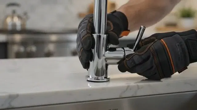 Plumber Tightening Copper Sink Supply Line shown for Is Tankless Worth It for a Dallas, GA Home on Propane? in Dallas, Georgia.