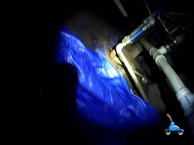 Protective Ground Sheet At Crawlspace Entrance shown for Is a Slow Drain an Emergency on a Dallas, GA Septic System? in Dallas, Georgia.