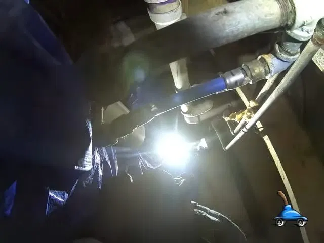 Removed PVC Pipe Pieces Outside Crawlspace shown for Repiping in Dallas, GA in Dallas, Georgia.
