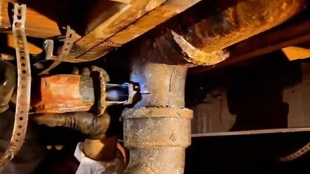 Severely Corroded Cast Iron Drain Joint shown for Drain Cleaning in Dallas, GA in Dallas, Georgia.