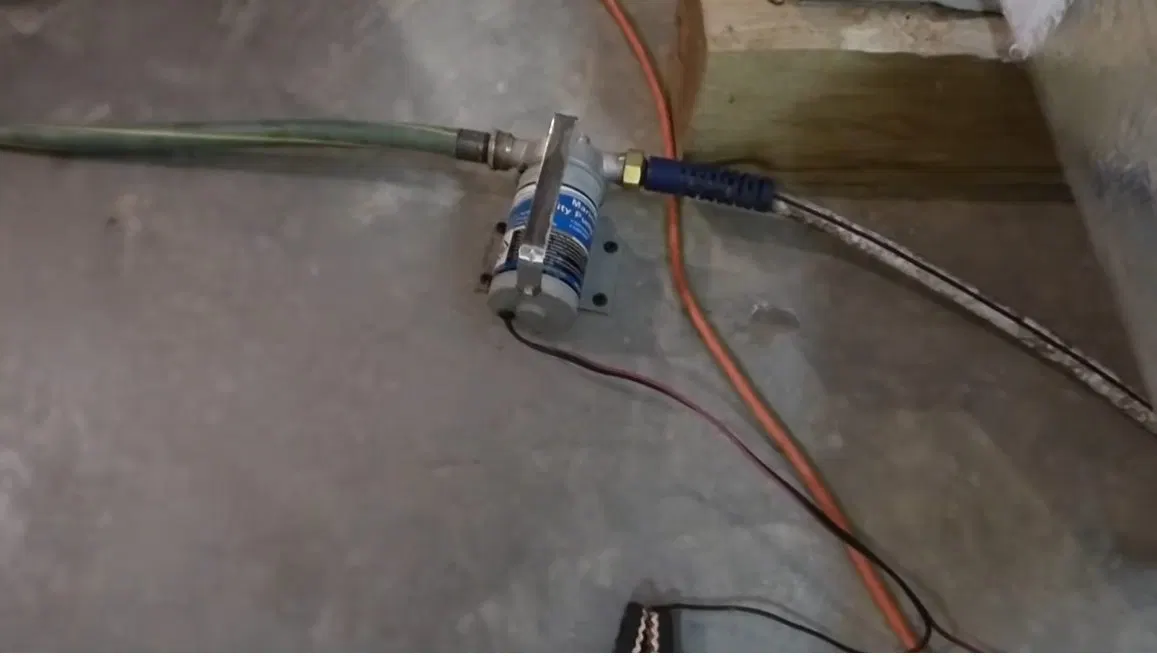 Sump Pump Discharge Pipe On Basement Floor shown for Plumber in Dallas, GA in Dallas, Georgia.