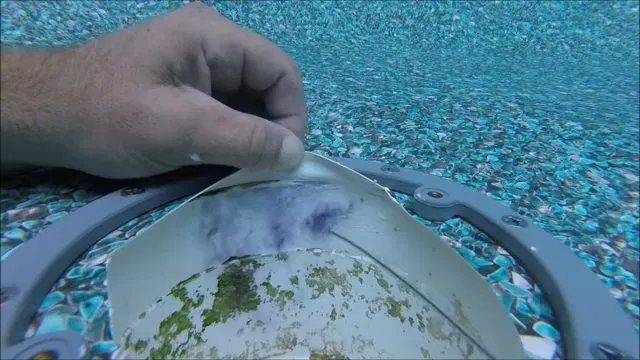 Underwater Close Up Of Pool Liner Seam shown for Why Does Our Drain Keep Clogging Again After It's Been Snaked? in Dallas, Georgia.