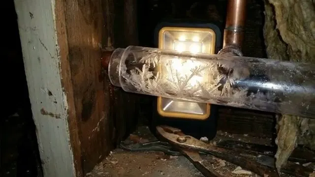 Warming Frozen Pipe With Hair Dryer shown for Burst & Broken Pipe Repair in Dallas, GA in Dallas, Georgia.