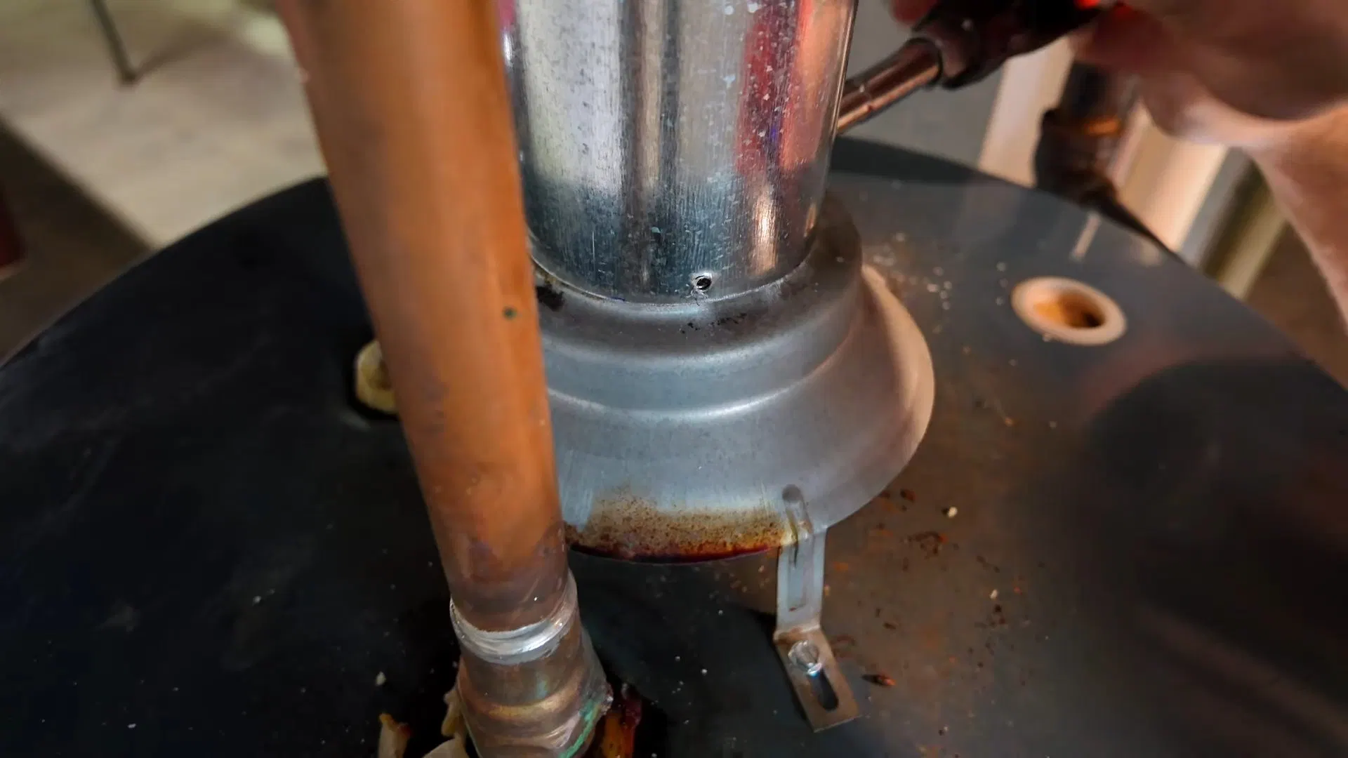 Water Heater Vent Pipe During Installation shown for Gas Line Installation & Repair in Dallas, GA in Dallas, Georgia.