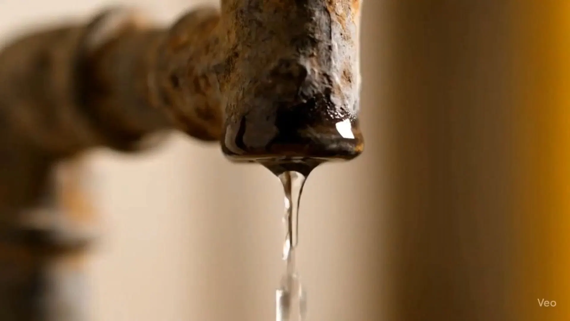 Water Running From Corroded Pipe End shown for Water Heater Repair in Dallas, GA in Dallas, Georgia.