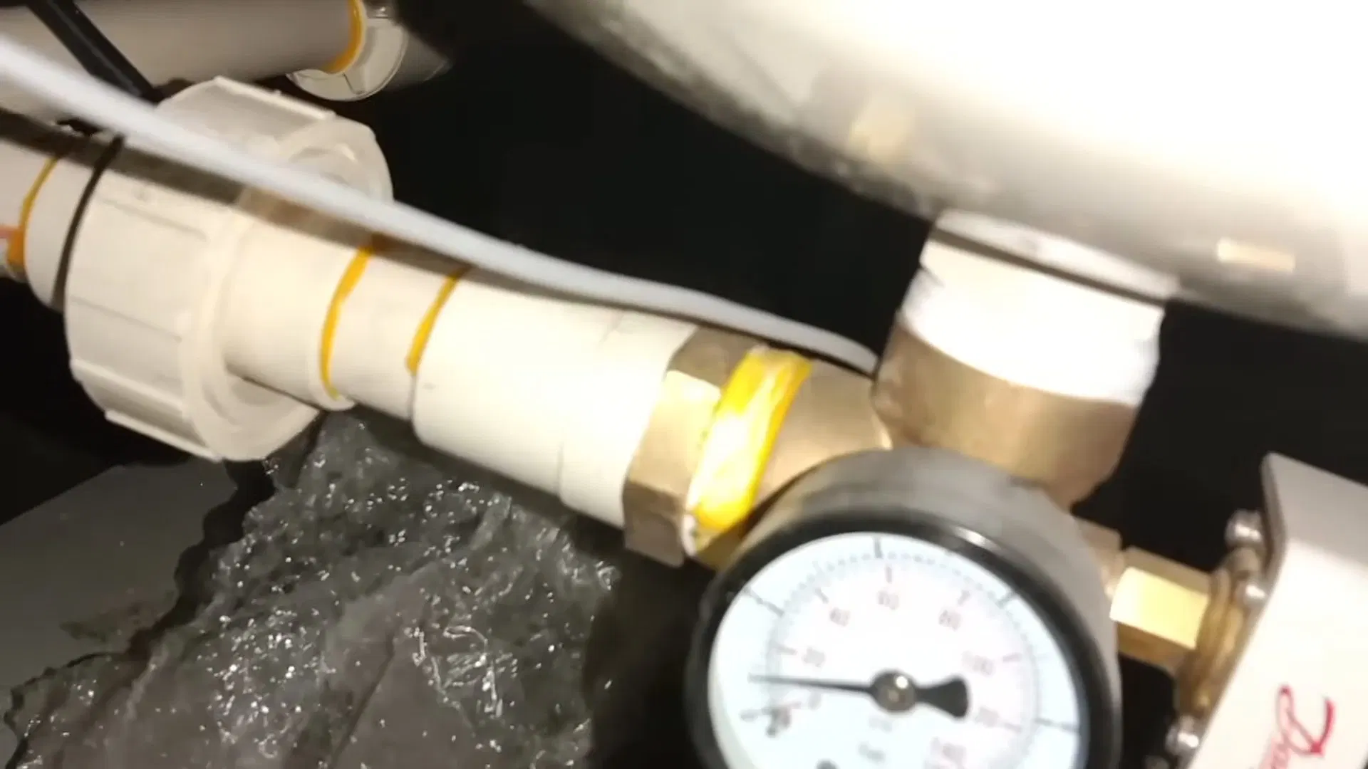 Water Softener Pressure Gauge Closeup shown for Water Filtration Systems in Dallas, GA in Dallas, Georgia.