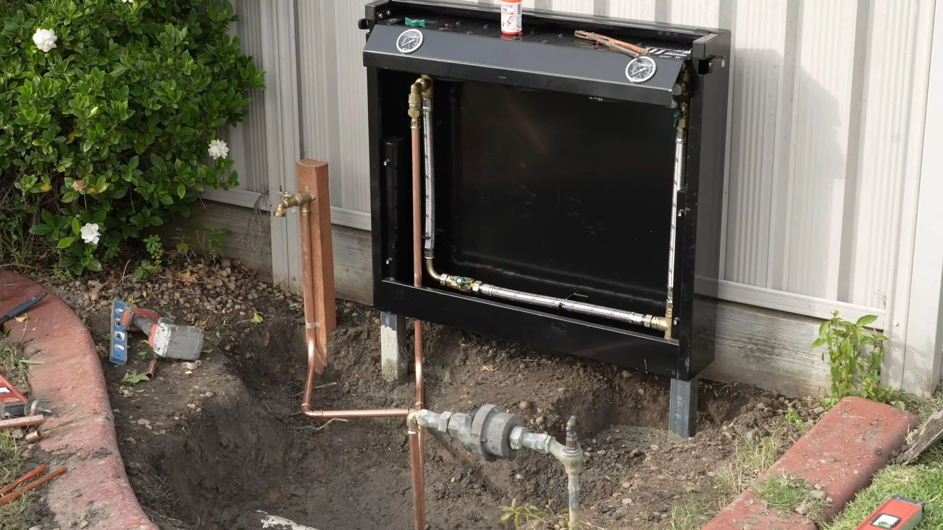 Whole House Filter Installed On Outside Wall shown for City Water or Well Water: What Actually Needs Filtering in Paulding County? in Dallas, Georgia.