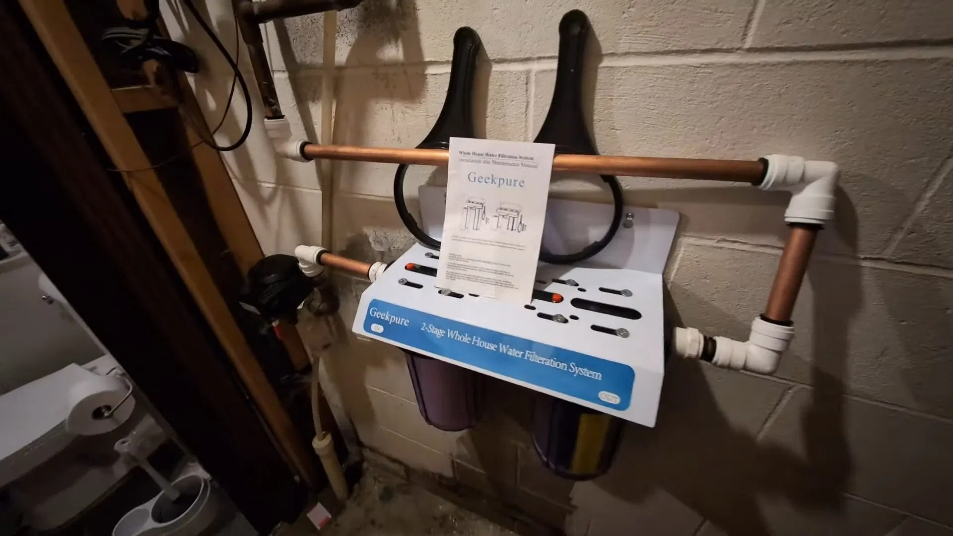 Whole House Water Filter Kit On Wall shown for Water Filtration Systems in Dallas, GA in Dallas, Georgia.