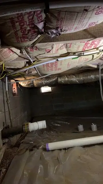 Wide Crawlspace View Before Drain Upgrade shown for Septic Tank Service in Dallas, GA in Dallas, Georgia.